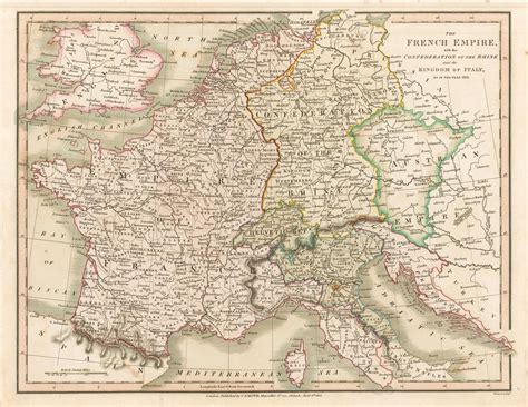 The French Empire with the Confederation of the Rhine and the Kingdom ...