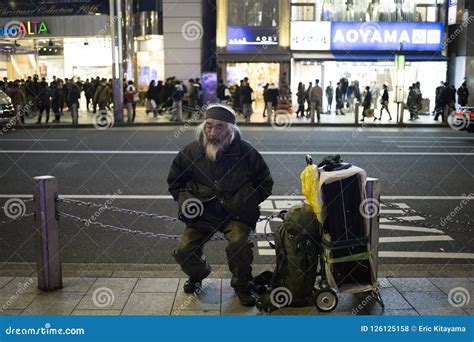 Homeless in Japan editorial stock photo. Image of homeless - 126125158