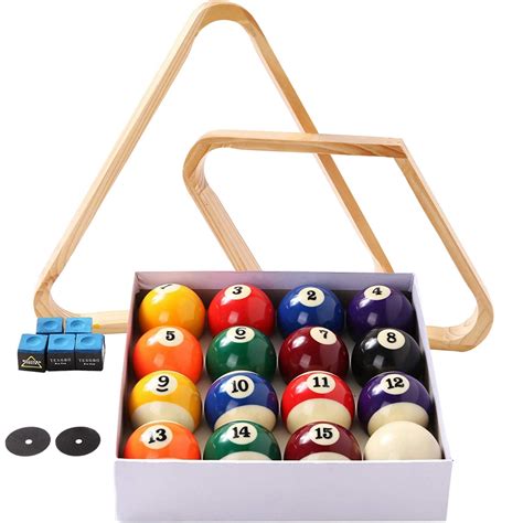 Billiard Balls Set, Pool Table Triangle Ball Rack and 9-Ball Diamond ...