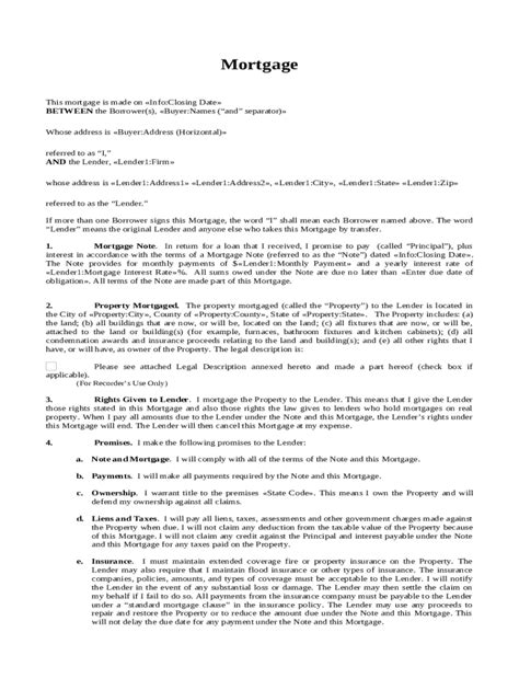 Mortgage Entity Doc Template | pdfFiller