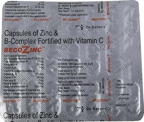 Becozinc M Strip Of 10 Tablets: Uses, Side Effects, Price & Dosage ...