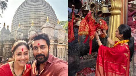 Jyotika’s red saree moment at the Shakti Peethas is ethnic elegance at ...