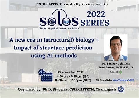 Student Organized Lectures On Science (SOLOS) 2022 Series by Dr. Sameer ...