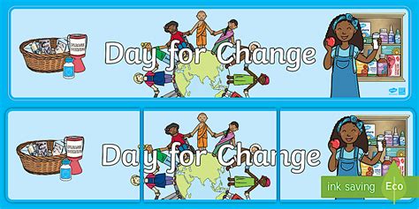 Day For Change Display Banner - EY/KS1 Unicef (teacher made)