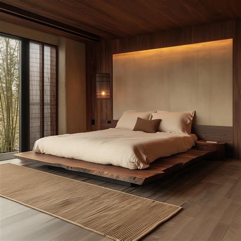 Cadre de lit japonais, cadre de lit plateforme, lit plateforme en bois ...