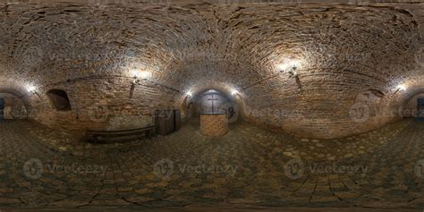 hdri 360 panorama in basement of ancient catacombs of castle in ...