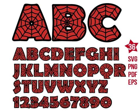 Spiderman Alphabet svg, Spiderman font, Spiderman Letters | BOXMEDIART ...