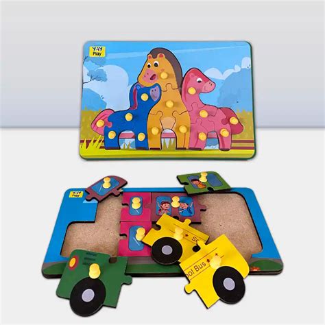 Colorful Learning Educational Puzzle Board for Kids with Knobs – Mini ...