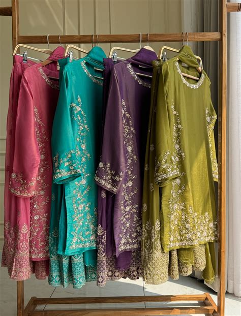 Premium handworked tissue suit with heavy georgette palazzo 8941 ...