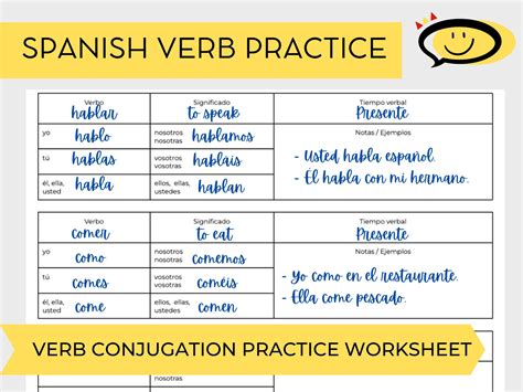 Spanish Verb Conjugation, Spanish Worksheets, Spanish Grammar, Spanish ...