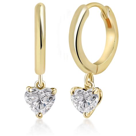 Brass 18K Rose Gold Heart Shape Crystal Clip On Earring Pair – ZIVOM
