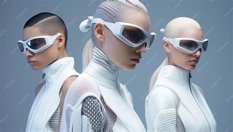 Premium AI Image | people are weating futuristic fashion clothes in the ...