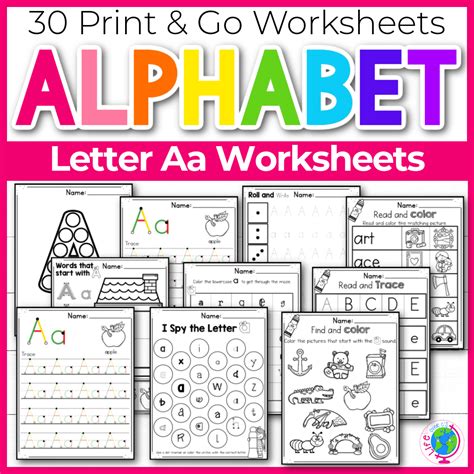 Alphabet Worksheets: Letter A - Life Over C's Club