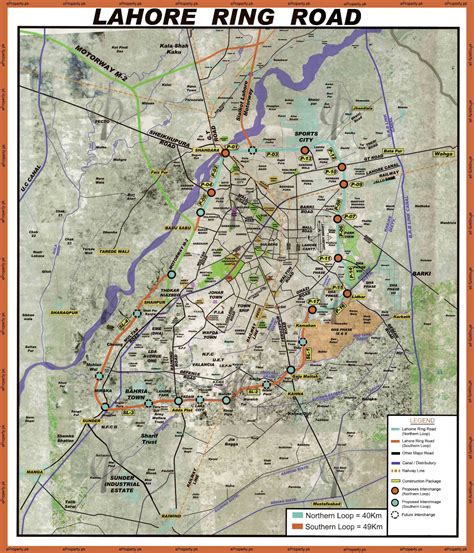 City map Lahore Pakistan