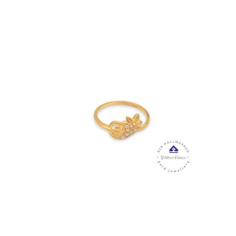 Kanche Collections Floral Design & Cz Stone Studded With 22kt Gold Ring ...