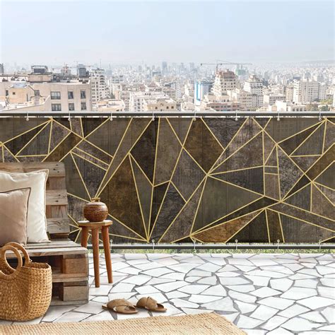 Telo frangivista per balcone - Geometria color marrone cristallo 250 x ...