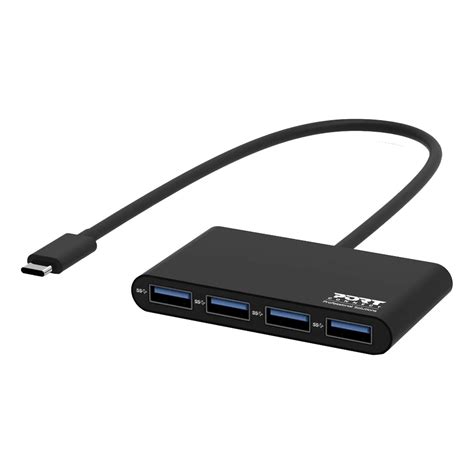 Buy Port Connect Type C To 4X USB 3.0 Hub Black Online | Carrefour UAE