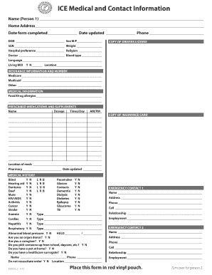Create An ICE Card (In Case Of Emergency Card ... - Fill and Sign ...