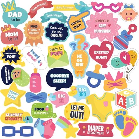 Party Propz Baby Shower Props-29 Pcs,Baby Shower Decoration Items|Mom ...