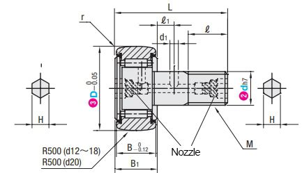 Head, Threaded Part Both Sides Hex Socket on Head (Spherical Type with ...
