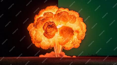 Premium Photo | An Massive Explosion on Black and Green Screen or ...