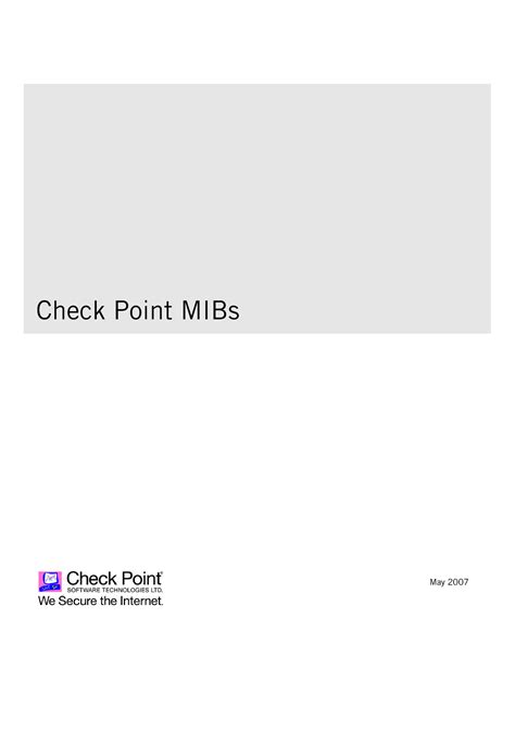 Check Point MIBs R65 - Check Point MIBs May 2007 Table of Contents 5 ...