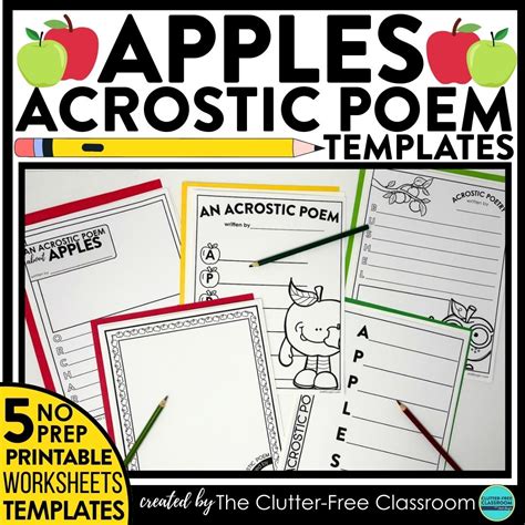 Apple Acrostic Poem Template Activities for Elementary Students - 2026 ...