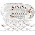 La Opala , Novo Collection, Opal Glass Floral Dinner Set 35 Pcs, Coral ...