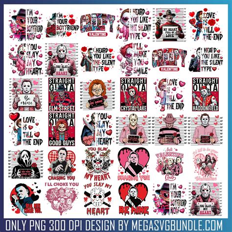 Horror valentine png bundle, valentine horror films, horror valentine ...