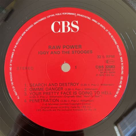 UK盤/美盤 Iggy And The Stooges / Raw Power CBS CBS 32083 Mixed by David ...