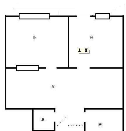 80平米两室一厅平面图,二室一厅平面图80,80平米两室一厅简装图_大山谷图库