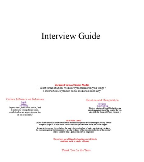 Image result for Interview Guide Sample
