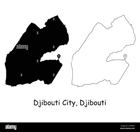 Ville de Djibouti Djibouti. Carte détaillée du pays avec broche d'emplacement sur Capital City ...