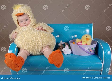Baby in Easter Chick Costume Stock Image - Image of fluff, yellow: 8760553