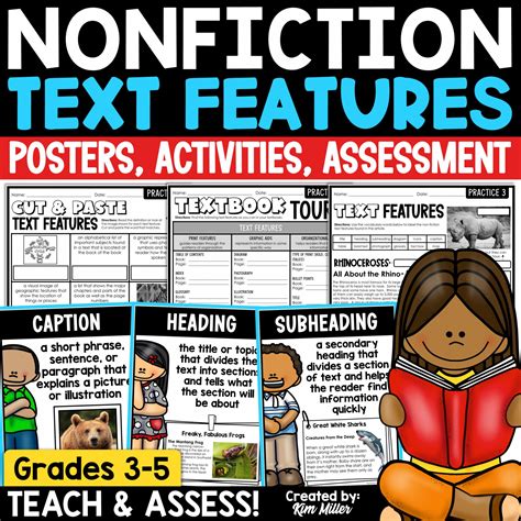 Nonfiction Text Features Quiz - Printable PDF Template