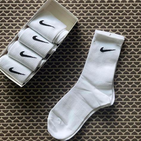 NIKE white socks 6$ for one pair or 25$ for whole... - Depop