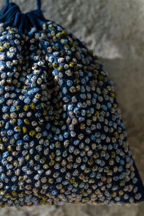 Navy Blue Silk French Knot Potli – Tulsi Online