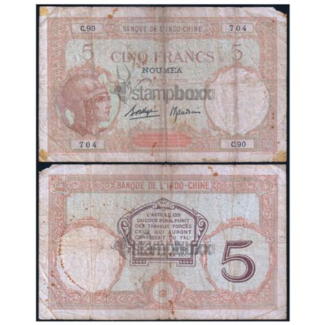 NEW CALEDONIA 5 FRANCS 1926 P-36b(2) USED DAMAGED – Stampboxx