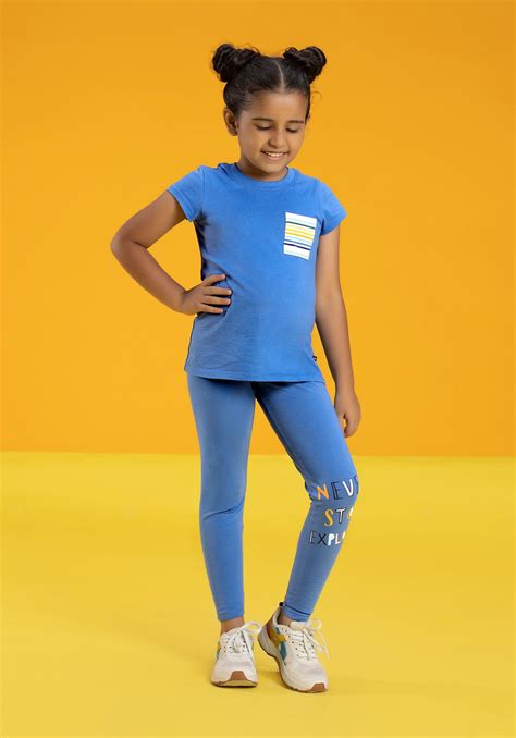 Playmate Girls Co-Ord Set Combed Cotton Blue – XY LIFE