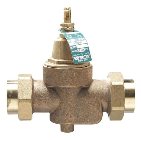 Watts 1 In Lead-Free Brass Water Pressure Reducing Valve, Double Union ...
