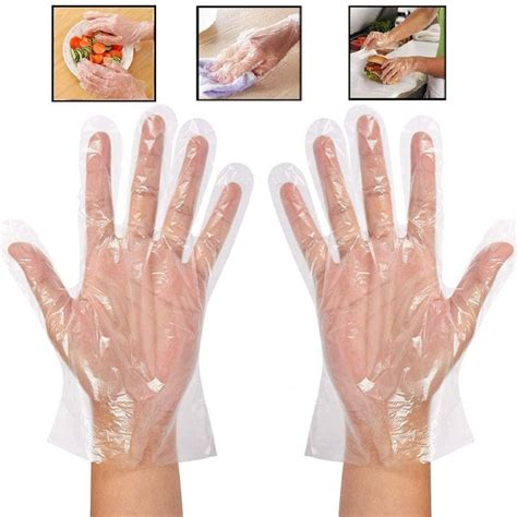 Buy 500 Pcs Disposable Plastic Gloves, Latex Free Powder Free Clear ...