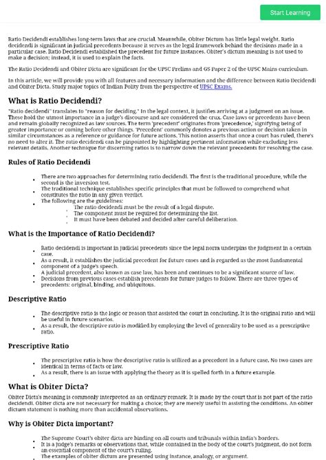 Ratio Decidendi and Obiter Dicta: Meaning, Importance & Differences for ...