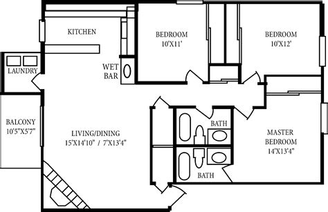 Floor Plans For A 3 Bedroom 2 Bath House - House Plans