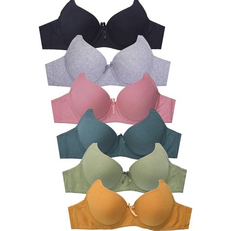 Mamia Women's Basic Lace/Plain Lace Bras Pack of 6- Various Styles ...