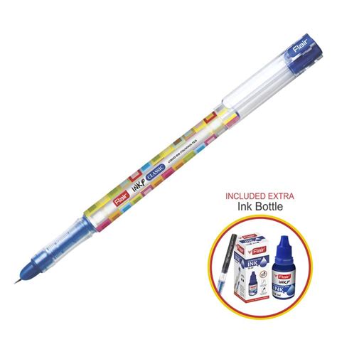 Flair Inky Series Classic Liquid Ink Fountain Pen Blister Pack - Blue ...