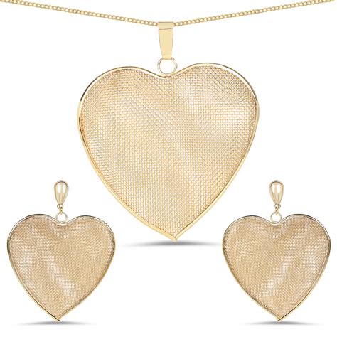 Buy Johareez 19.40gms Gold Plated Alloy Heart Shape Filigree Pendant ...