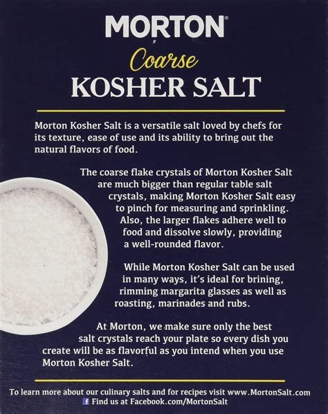 Morton Coarse Kosher Salt - 3 lb | Premium Quality Salt for Cooking and ...