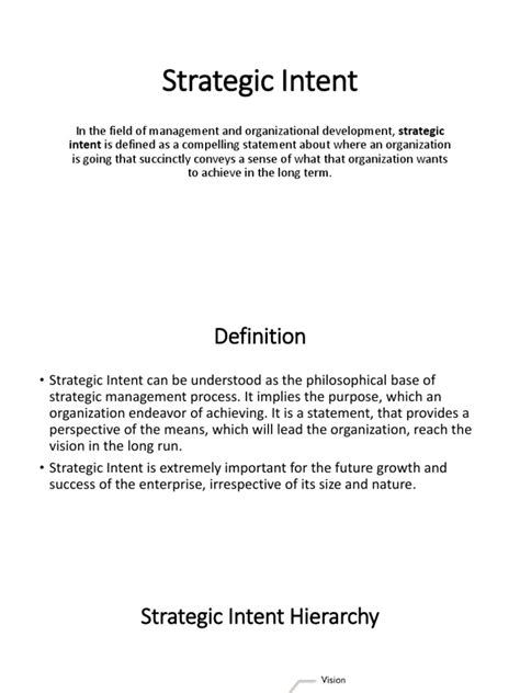 Examples of Strategic Intent Statements 的图像结果