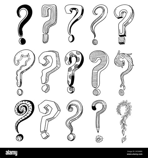 Hand draw question mark sketch pack design Stock Vector Image & Art - Alamy
