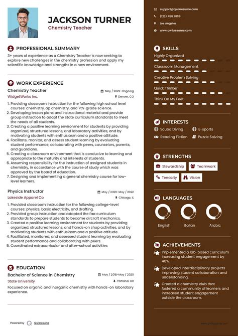 10+ Chemistry Teacher Resume Samples & Templates for 2025